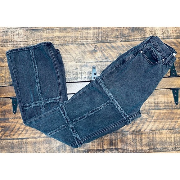 PacSun Denim - Pacsun Denim Jean Girls Women SZ 24- Color Black Gray Piece-High Rise Patch
